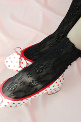 rose ankle socks (black)