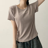 Daily Yeori Fit Basic U-Neck Plain Short Sleeve T-Shirt