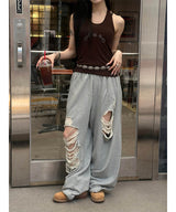 [Unisex] Destroyed banding sweat pants(2color)
