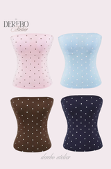 Dot Color Pad Tube Top