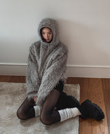 Lolo High Neck Fur Hooded Jumper