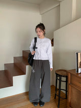 [BAONHAUS] コーリンスターパッチバンディングワイドパンツ