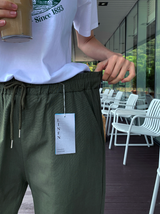 オターリネンストレートエラスティックウエストパンツ / 4 colors