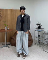 ベロ ピンタック ワイド スウェットパンツ