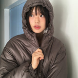 Linec Glossy Short Hooded Padded Jacket