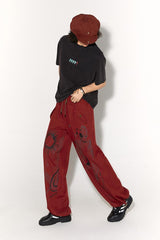Retro printed loose casual pants