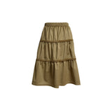 (2color) Bohemian Stitch Suede Tiered Skirt