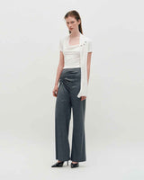 Cowl Neck Scarf T-Shirt _ WHITE