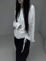 tattoo shirring long sleeve T (2color)