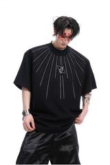 オールオーバーラインストーングラフィックTシャツ