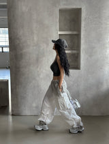 Pigment washed crop sleeveless