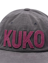 KUKO ロゴ6パネルキャップ_グレーピンク