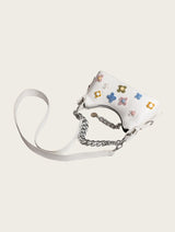 Color Flower Baguette Crossbody Bag