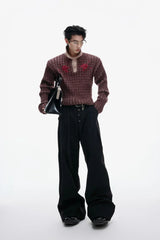 Sequin Collar Fitted Knit Sweater