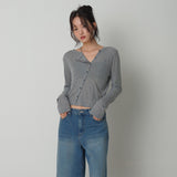 Oblique Tencel Cardigan_Melange gray