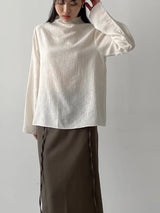 Ritz Pleated Mock Neck Blouse