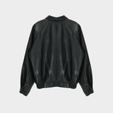 Raglan 2way zip-up leather Jacket