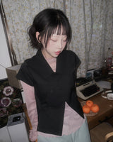 (2color) Kong Double-Breasted Cap Sleeve Jacket