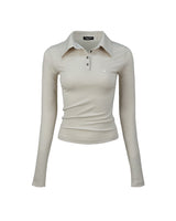 Metal Triclipse Polo Long Sleeve Beige