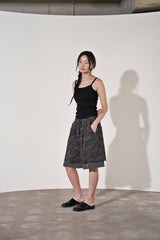 VINTAGE CAMO LAYERED 1/2 PANTS (Charcoal)
