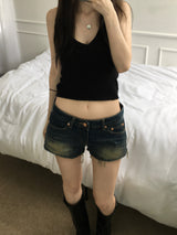 ジェット ローライズ デニム ショートパンツ