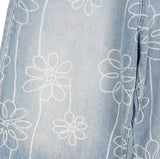 Luton Drawing Flower Denim Pants