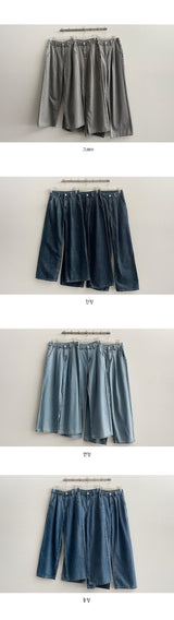 [Short, basic, long] [S-2XL] [Summer long pants!] Jerome One Tuck Summer Wide Denim Pants (4 colors)