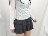 Mini dot ribbed t