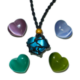 Catseye heart gemstone necklace (5color)