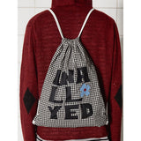 LOGO GINGHAM CHECK GYM SACK / BLACK