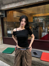 Stone Unbalanced shoulder T