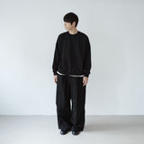 webbing belted cotton wide pants