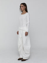 Slit Sleeve Top_White