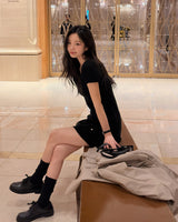 Ringti mini dress & tie set