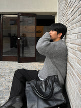 Brush wool cardigan