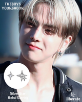 [TheBoys YoungHoon, ViViZ Eunha Pick] シルバースターアンバルピアス