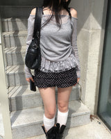 Ribbon dot cancan shorts