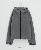 [unisex] ケニエフードカラーマッチングフリースジップアップジャンパー