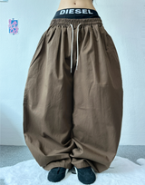 BASIC LINE BALLOON COTTON PANTS💛🤍🖤🤎💚 - 5 COLORS