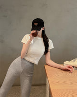 フリースクロップショートスリーブTシャツ
