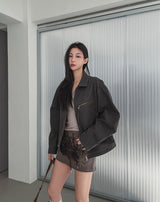 Melt button pocket U-neck hood