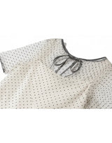 Lilian Back Ribbon Dot Sheer Layered Top Ivory