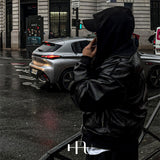 [HFORUS MADE]Layer Shoulder Hooded zip-up IN BLACK