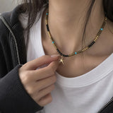 Vintage Mosaic Beads Necklace
