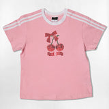 ドット チェリー セミクロップ Tシャツ - 6カラー