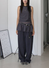 PEARL MESH SHIRRING TOP