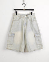 [4color] Tishan Cargo Bermuda Half Denim Short Pants