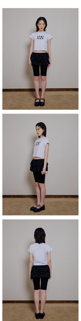 ミックスロゴ クロップTシャツ - ホワイト