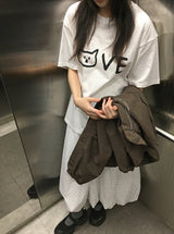 Kayan Banding Dot Balloon Long Skirt
