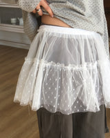 Biso See-through dot layered skirt